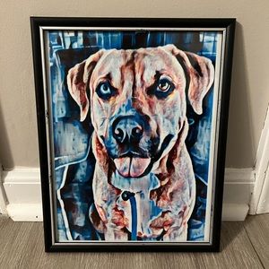 Colorful “Dog” framed picture